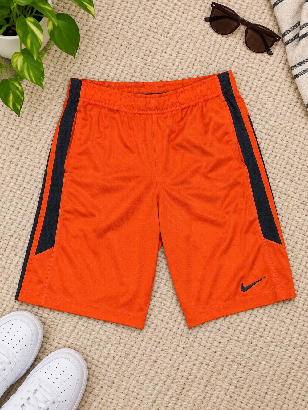 Nike Dri-FIT Athletic Shorts Orange Black Size Medium M Workout Basketball